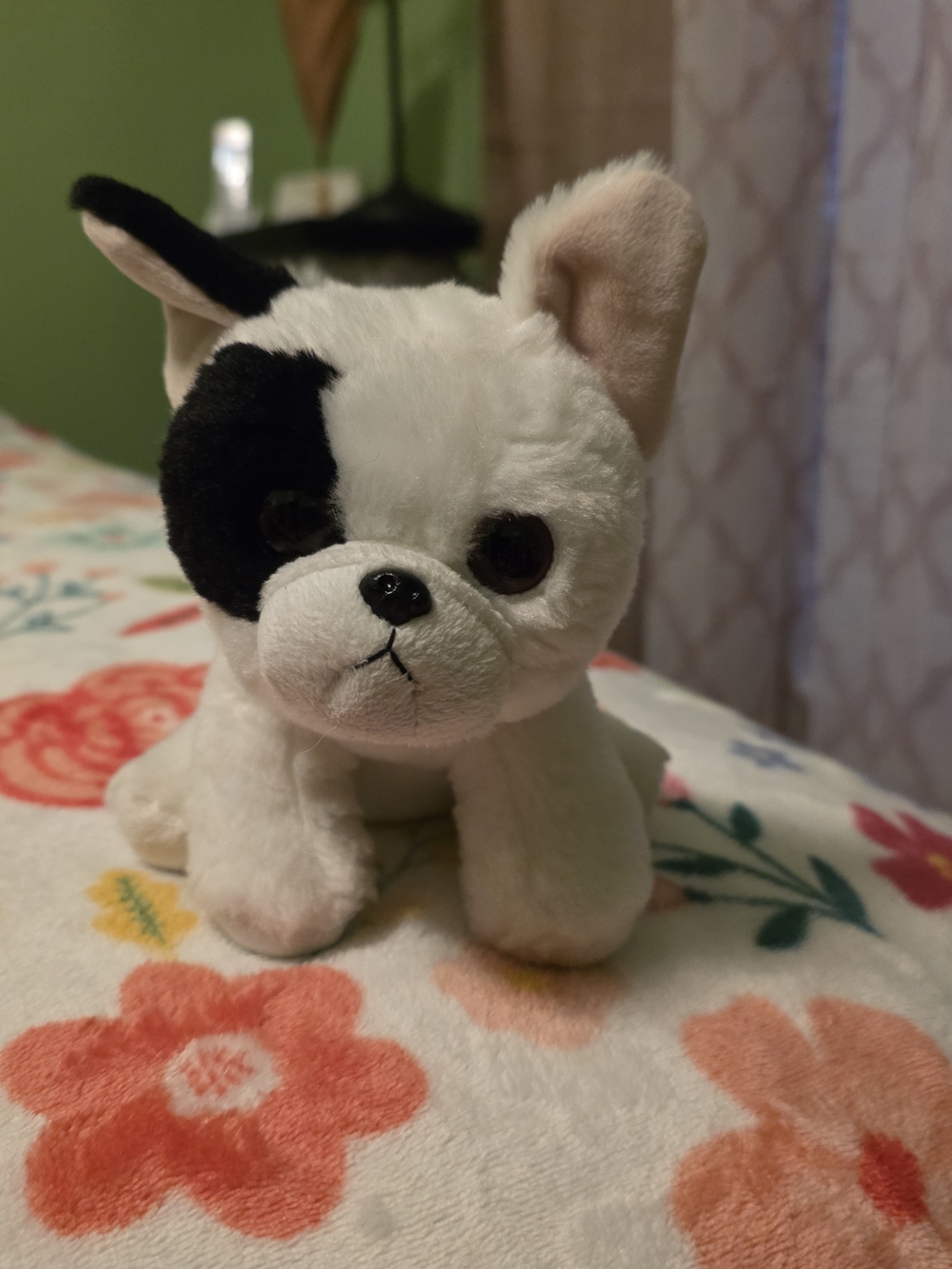 Ty Plush French Bulldog Dog Toy - White and Black